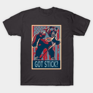 American Bear Ice Hockey Player T-Shirt